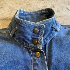 画像5: 90's BLUE DENIM 2WAY SHOULDER ZIP DESIGN JACKET / Ladies M (5)