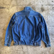 画像2: 90's BLUE DENIM 2WAY SHOULDER ZIP DESIGN JACKET / Ladies M (2)