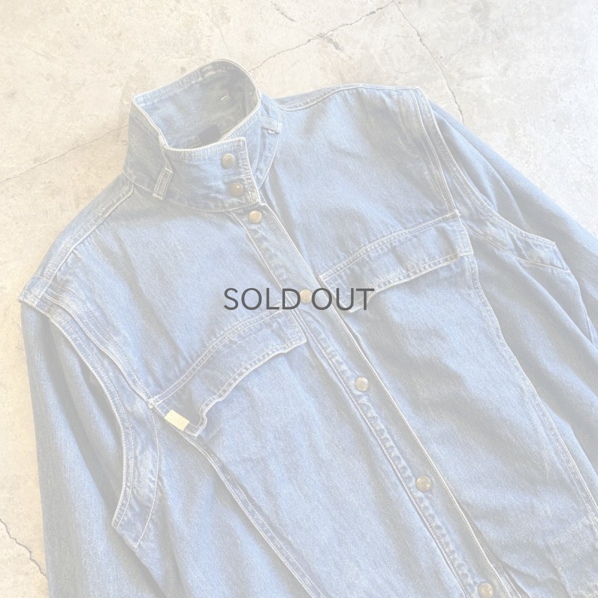 画像3: 90's BLUE DENIM 2WAY SHOULDER ZIP DESIGN JACKET / Ladies M (3)