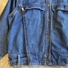 画像6: 90's BLUE DENIM 2WAY SHOULDER ZIP DESIGN JACKET / Ladies M (6)