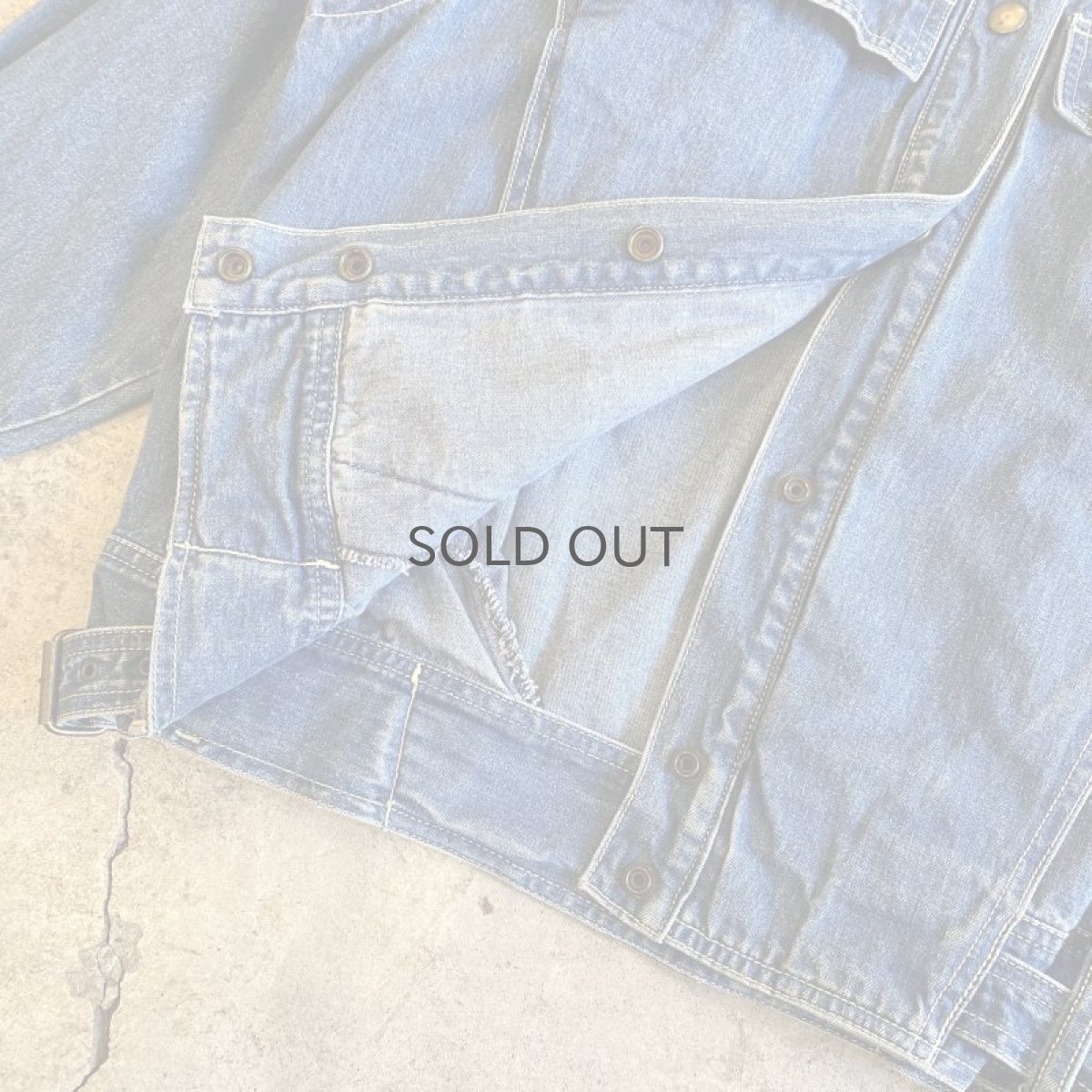 画像11: 90's BLUE DENIM 2WAY SHOULDER ZIP DESIGN JACKET / Ladies M (11)