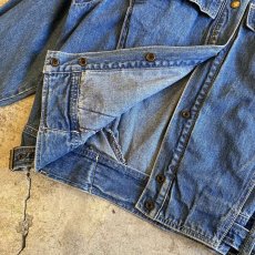 画像11: 90's BLUE DENIM 2WAY SHOULDER ZIP DESIGN JACKET / Ladies M (11)