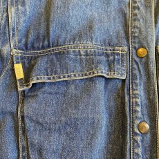 画像10: 90's BLUE DENIM 2WAY SHOULDER ZIP DESIGN JACKET / Ladies M (10)