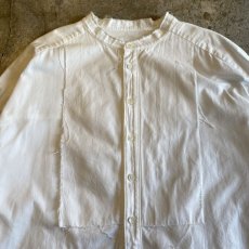 画像6: STAND COLLAR COTTON DESIGN LONG L/S SHIRT / Ladies L (6)
