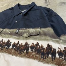 画像4: BIG SILHOUETTE HORSE PRINTED WESTERN L/S SHIRT / Mens XXL (4)