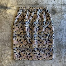 画像1: GLITTER FLORAL PATTERN DESIGN TIGHT SKIRT / W28~W30 (1)