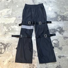 画像1: BLACK COLOR NYLON BONDAGE PANTS / W24~W39 (1)