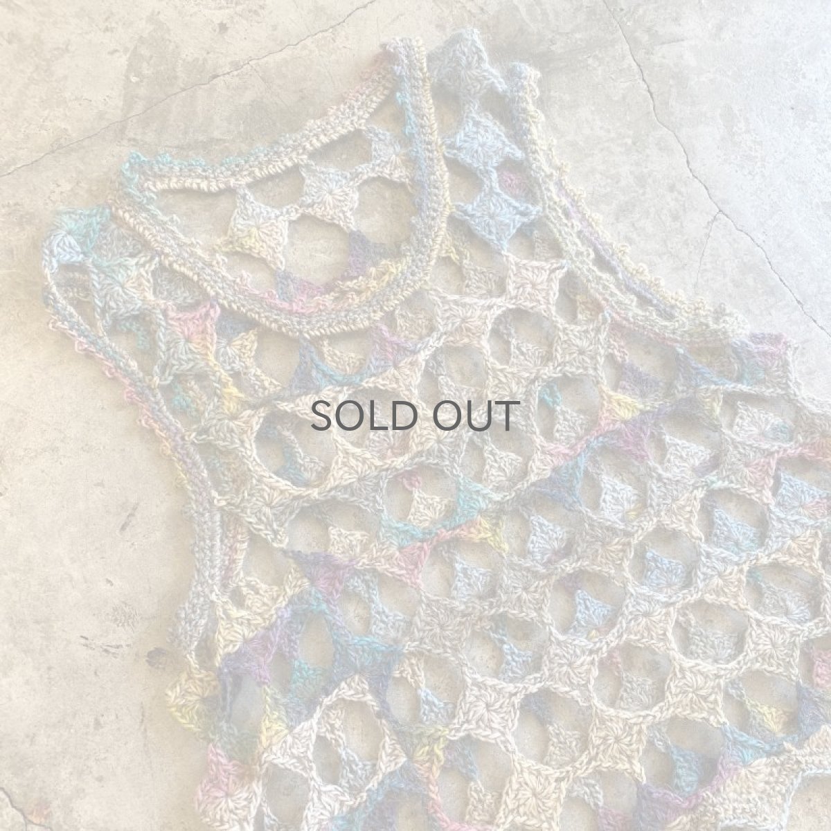画像3: MIX COLOR CROCHET RING HOLE DESIGN VEST / Ladies M (3)
