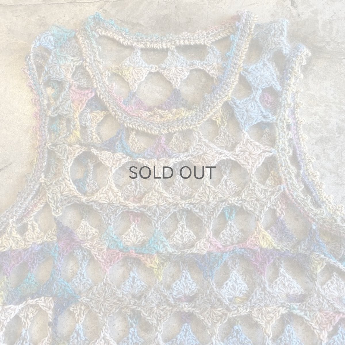 画像5: MIX COLOR CROCHET RING HOLE DESIGN VEST / Ladies M (5)