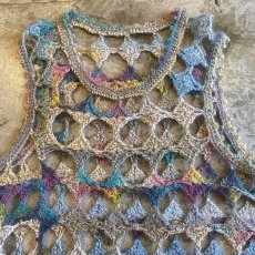 画像5: MIX COLOR CROCHET RING HOLE DESIGN VEST / Ladies M (5)