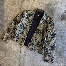 画像4: FLORAL PATTERN GOLD GLITTER DESIGN SHORT JACKET / Ladies S(M) / MADE IN USA (4)