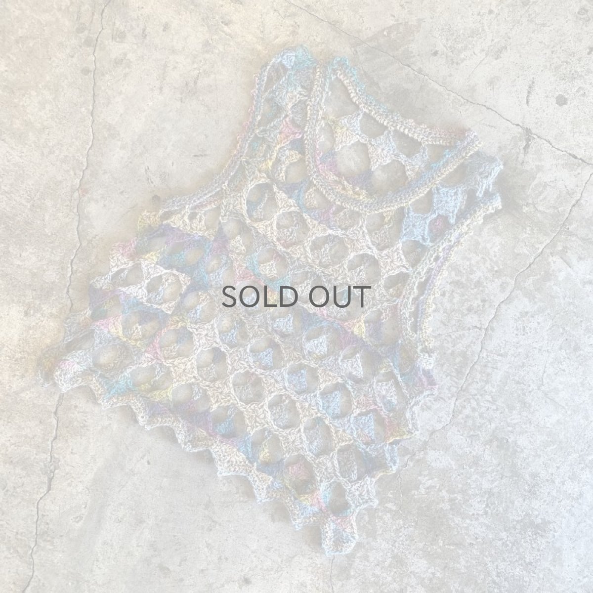 画像4: MIX COLOR CROCHET RING HOLE DESIGN VEST / Ladies M (4)