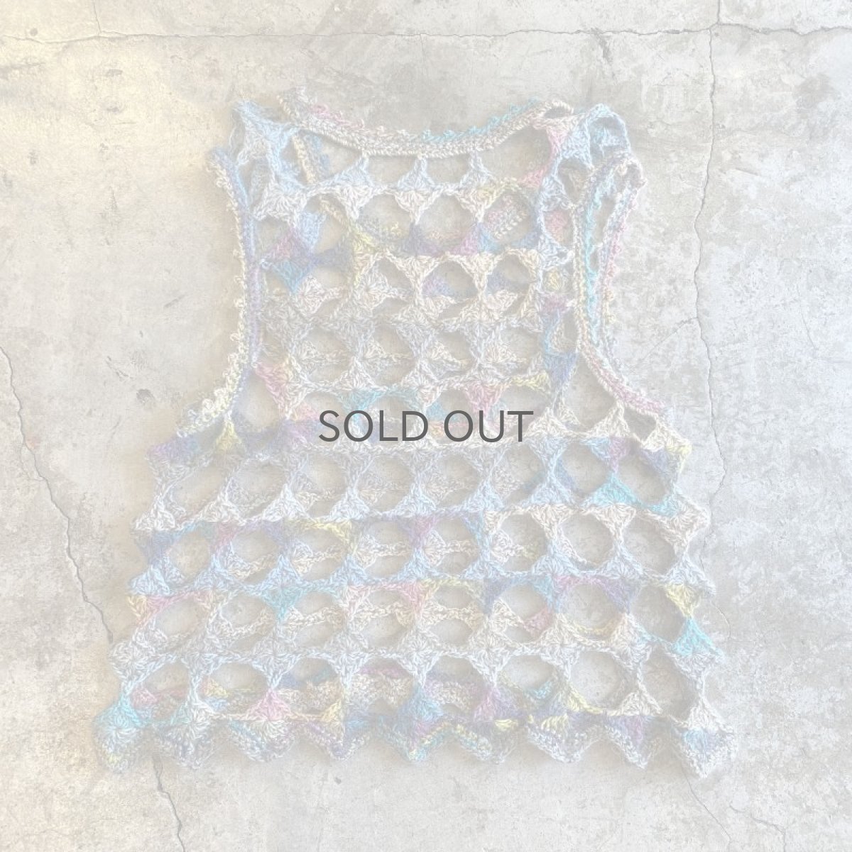 画像2: MIX COLOR CROCHET RING HOLE DESIGN VEST / Ladies M (2)