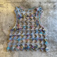 画像2: MIX COLOR CROCHET RING HOLE DESIGN VEST / Ladies M (2)