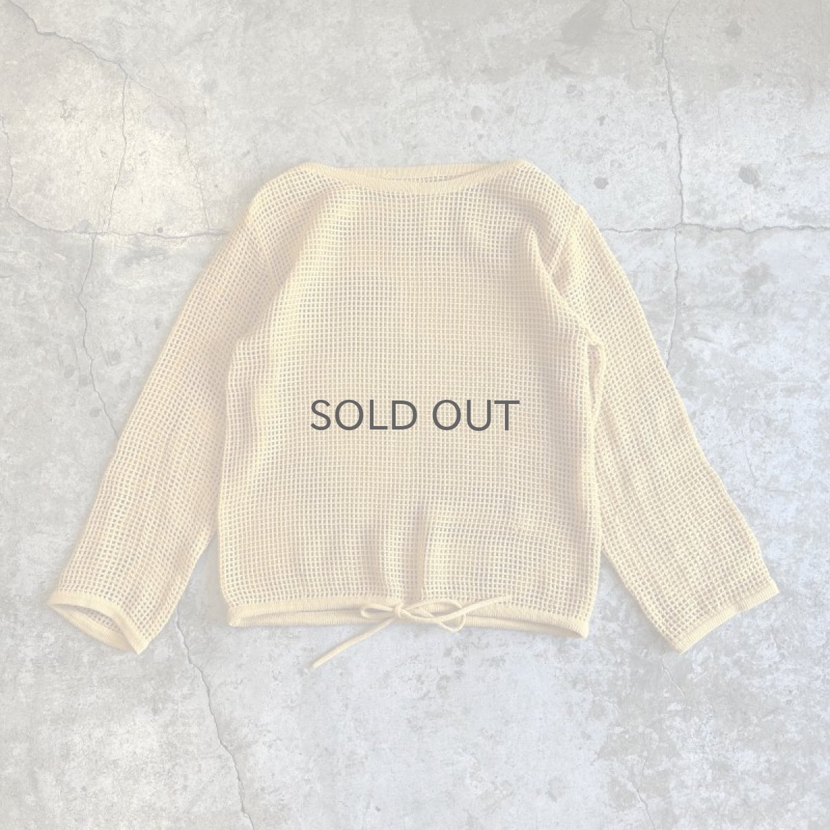 画像1: COLOR MESH POINT RIBBON DESIGN L/S TOPS / Ladies M (1)