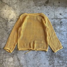 画像1: COLOR MESH POINT RIBBON DESIGN L/S TOPS / Ladies M (1)