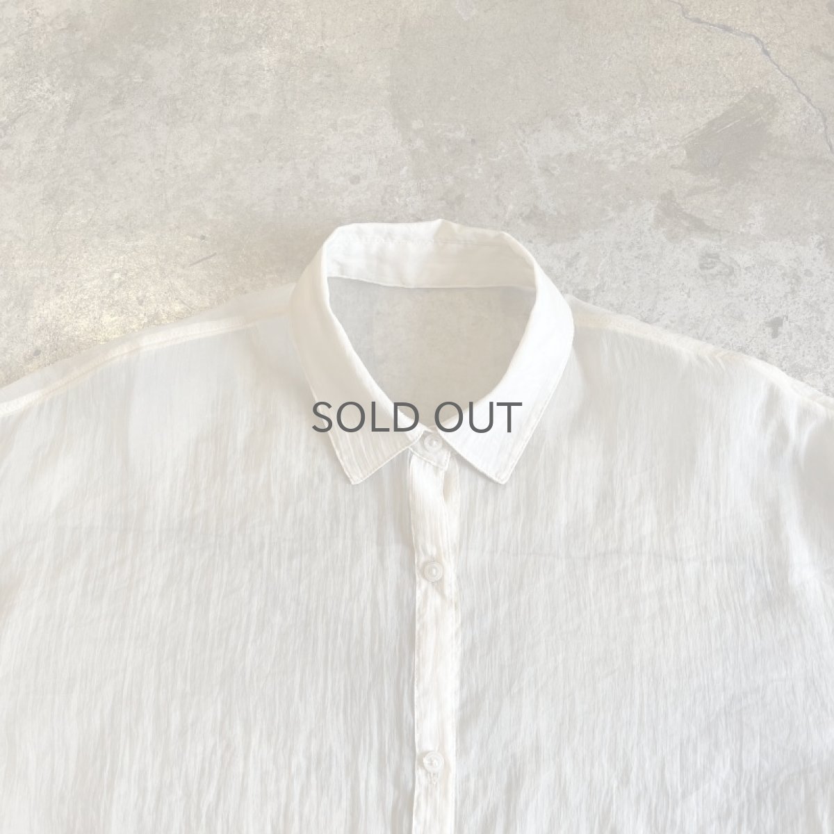 画像8: BEIGE COLOR LONG DESIGN SHEER L/S SHIRT / Ladies L (8)