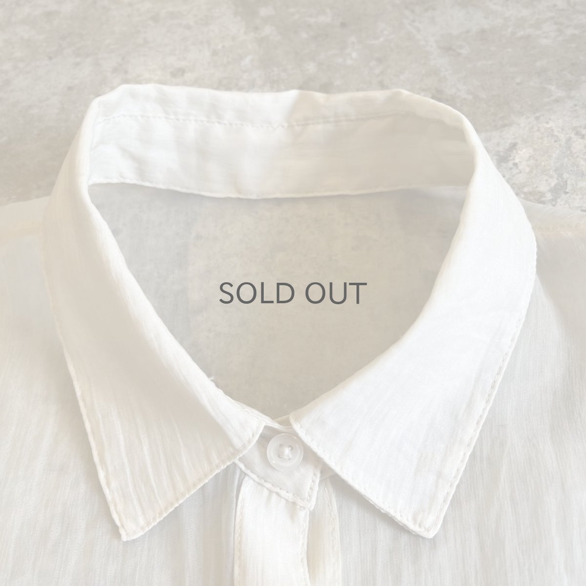 画像11: BEIGE COLOR LONG DESIGN SHEER L/S SHIRT / Ladies L (11)