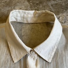 画像11: BEIGE COLOR LONG DESIGN SHEER L/S SHIRT / Ladies L (11)