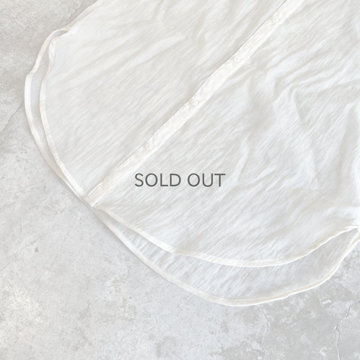 画像4: BEIGE COLOR LONG DESIGN SHEER L/S SHIRT / Ladies L (4)