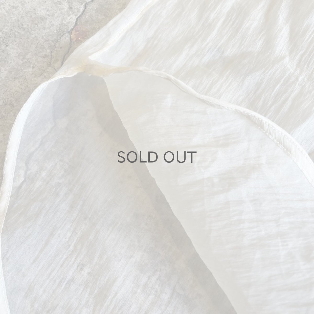 画像5: BEIGE COLOR LONG DESIGN SHEER L/S SHIRT / Ladies L (5)