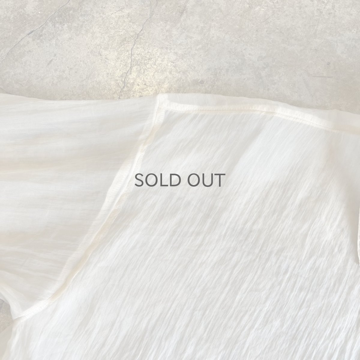 画像9: BEIGE COLOR LONG DESIGN SHEER L/S SHIRT / Ladies L (9)