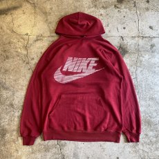 画像1: 【NIKE】OLD RED COLOR FRONT PRINTED DESIGN SWEAT HOODIE / Ladies L / MADE IN USA (1)