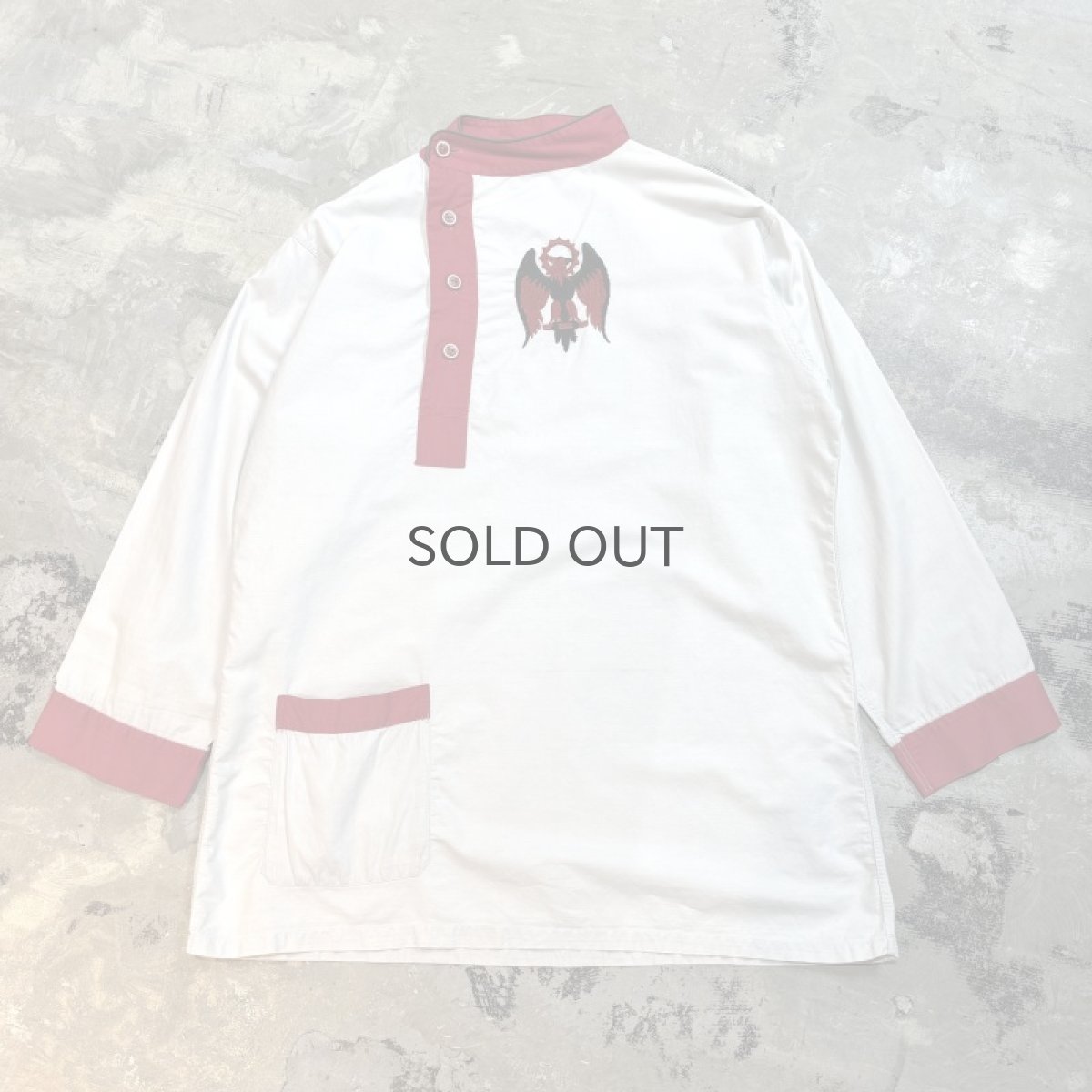 画像1: 40~50's CEREMONY COSTUME HALF BUTTON L/S SHIRT / Mens L (1)