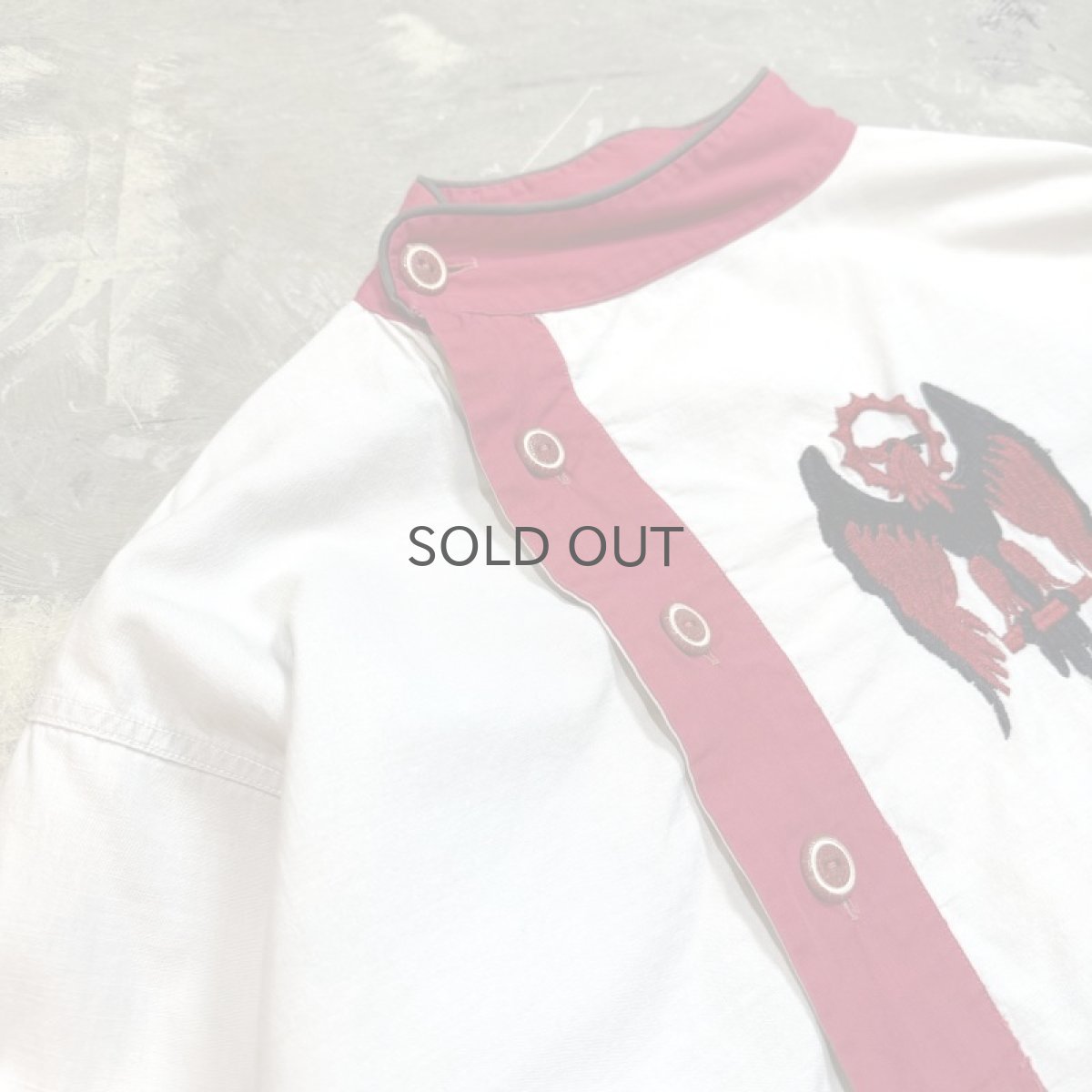 画像3: 40~50's CEREMONY COSTUME HALF BUTTON L/S SHIRT / Mens L (3)