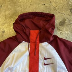 画像8: 【NIKE】THREE COLOR PATTERN SLEEVE LOGO EMBROIDERY ANORAK HOODIE / Ladies XL (8)