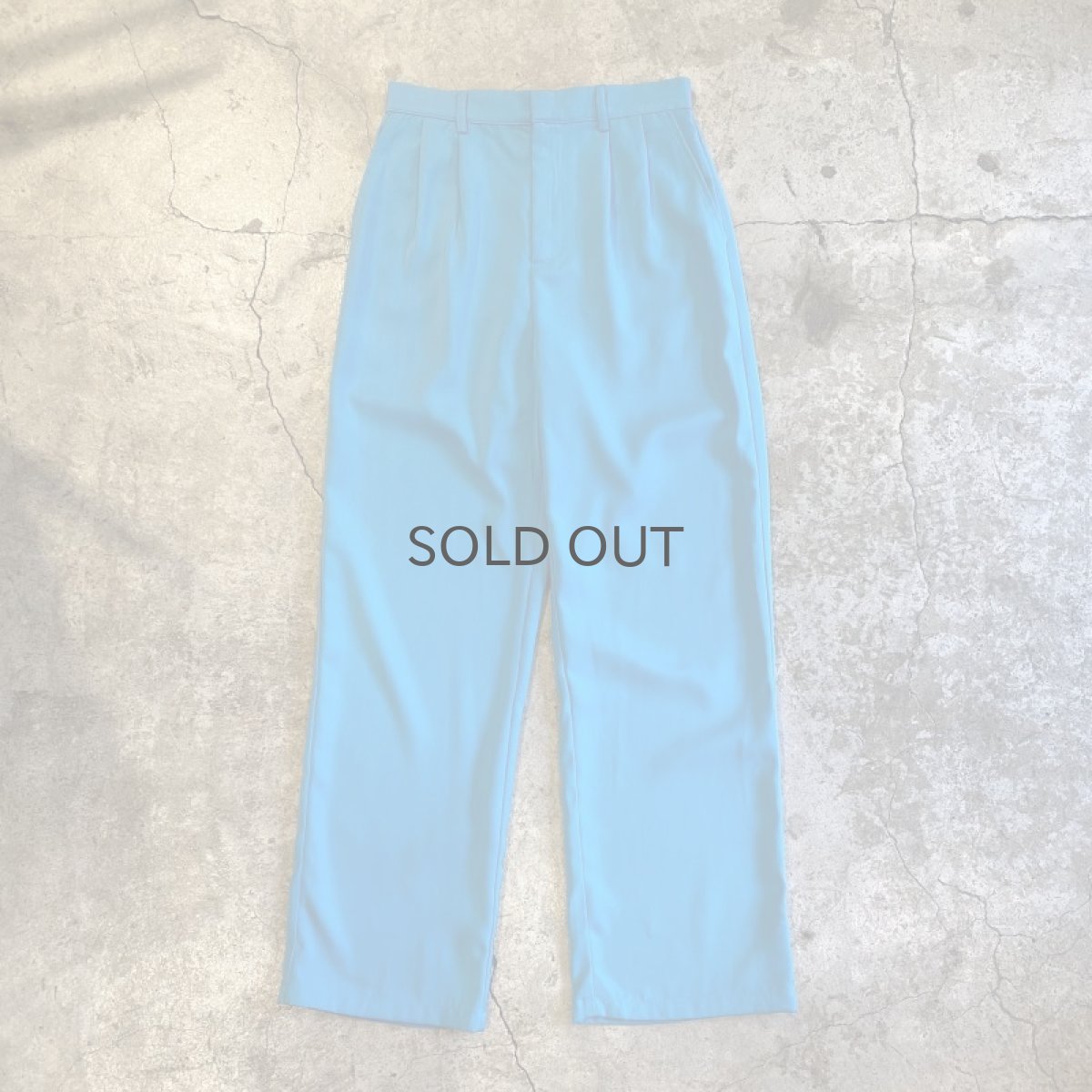 画像1: 2TUCK BLUE COLOR STRAIGHT PANTS / W26〜W30 (1)