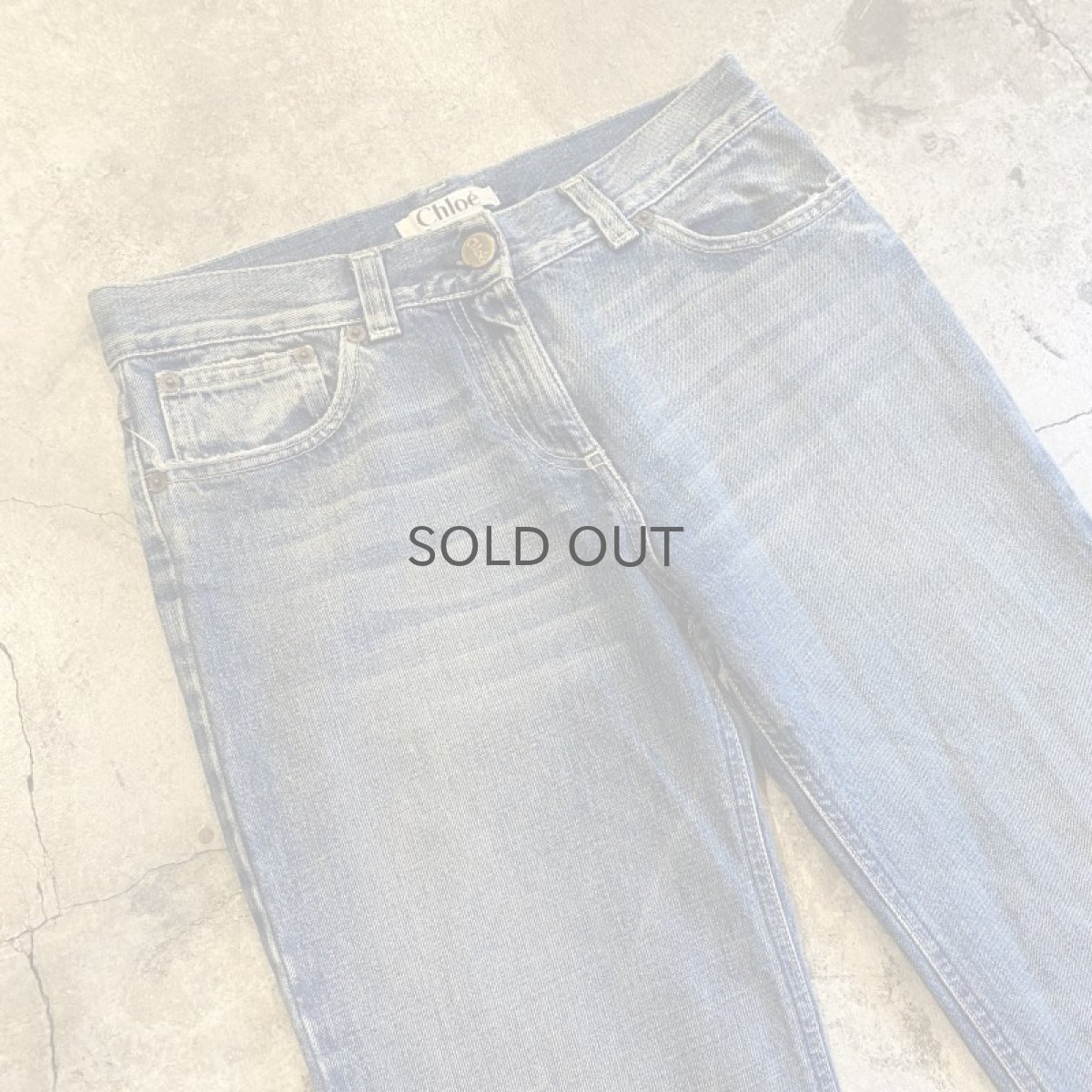 画像3: 【Chloe】CUT OFF DESIGN FLARE DENIM PANTS / W30 (3)