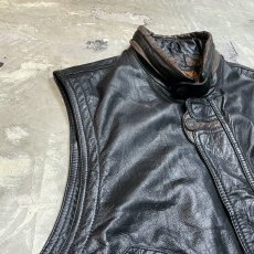 画像3: 80~90's COLOR SWITCHED LEATHER ZIP UP VEST / Mens L (3)