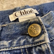 画像10: 【Chloe】CUT OFF DESIGN FLARE DENIM PANTS / W30 (10)