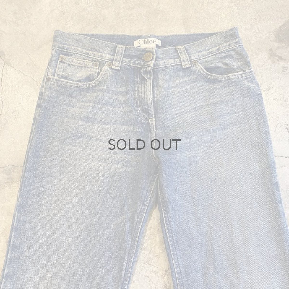 画像6: 【Chloe】CUT OFF DESIGN FLARE DENIM PANTS / W30 (6)