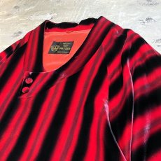 画像4: 80's BICOLOR STRIPE PATTERN VELVET JACKET / Mens L (4)