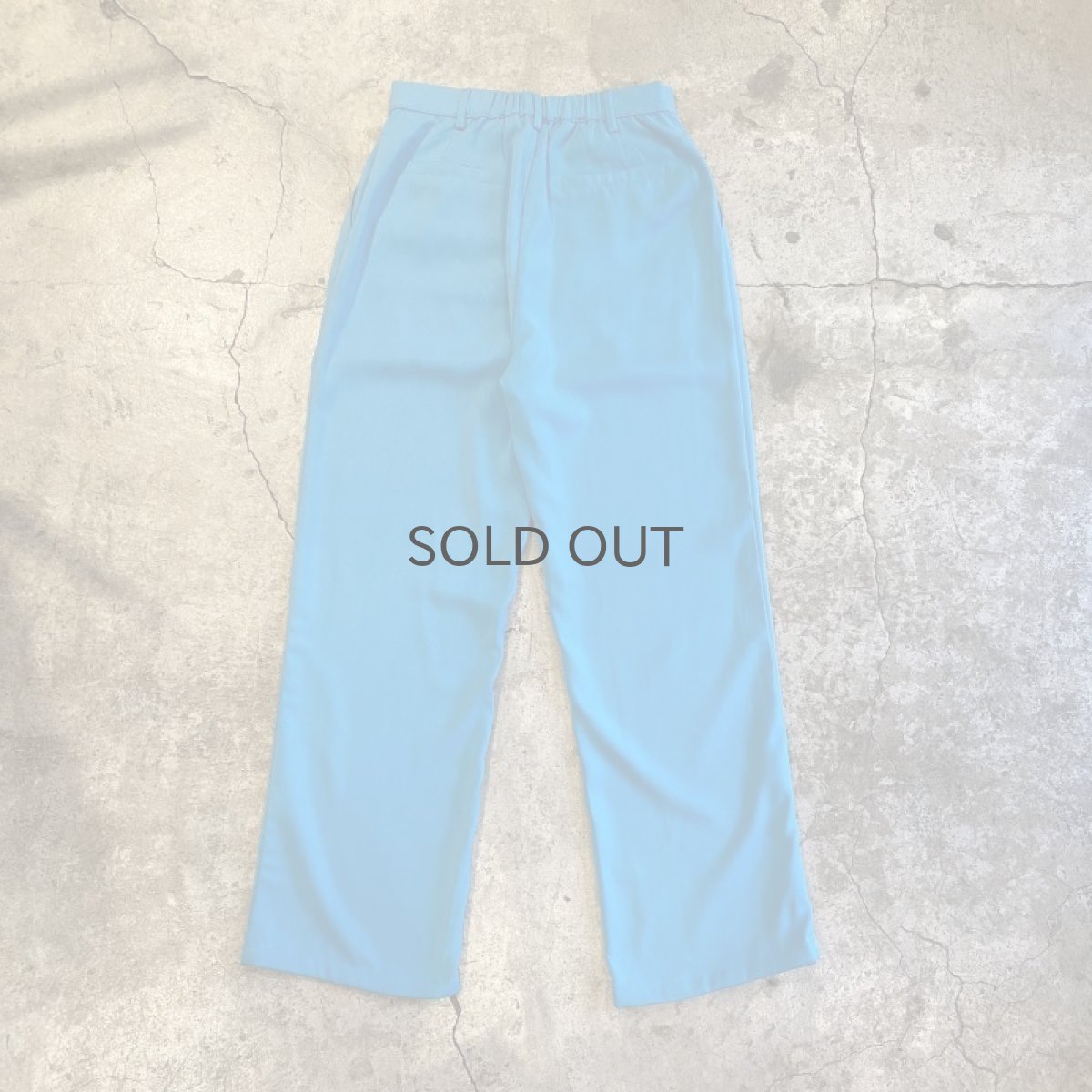 画像2: 2TUCK BLUE COLOR STRAIGHT PANTS / W26〜W30 (2)