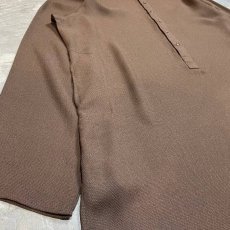 画像5: BAND COLLAR HALF BUTTON  L/S LONG SHIRT / Mens L (5)