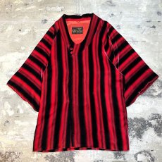 画像1: 80's BICOLOR STRIPE PATTERN VELVET JACKET / Mens L (1)