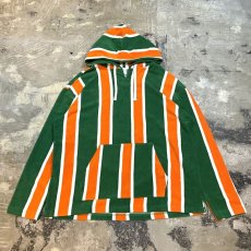 画像1: MULTI STRIPE PTTERN L/S HOODIE TOPS / Mens M(L) (1)