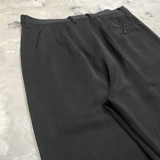 画像9: BLACK COLOR TAPERED SILHOUETTE SLACKS / W30 / MADE IN ITALY (9)