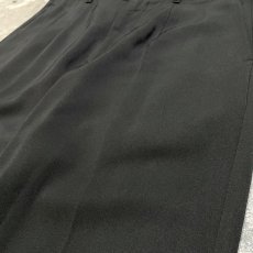 画像4: BLACK COLOR TAPERED SILHOUETTE SLACKS / W30 / MADE IN ITALY (4)