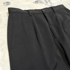 画像3: BLACK COLOR TAPERED SILHOUETTE SLACKS / W30 / MADE IN ITALY (3)