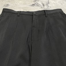 画像10: BLACK COLOR TAPERED SILHOUETTE SLACKS / W30 / MADE IN ITALY (10)