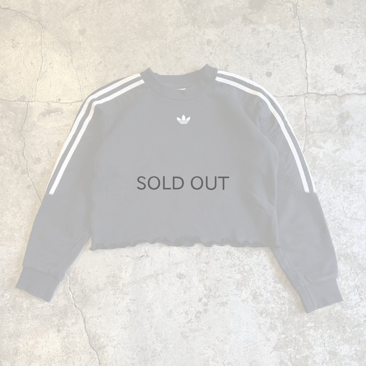 画像1: 【adidas】SLEEVE STRIPE PATCH DESIGN SHORT L/S SWEAT / Ladies S (1)