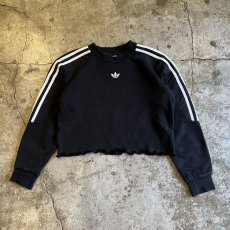画像1: 【adidas】SLEEVE STRIPE PATCH DESIGN SHORT L/S SWEAT / Ladies S (1)
