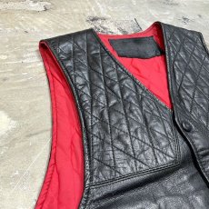 画像3: QUILTING SWITCHED FRONT LEATHER VEST / Mens M (3)