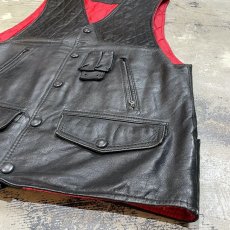 画像6: QUILTING SWITCHED FRONT LEATHER VEST / Mens M (6)