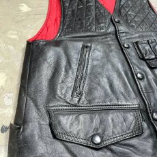 画像5: QUILTING SWITCHED FRONT LEATHER VEST / Mens M (5)