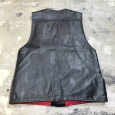 画像2: QUILTING SWITCHED FRONT LEATHER VEST / Mens M (2)